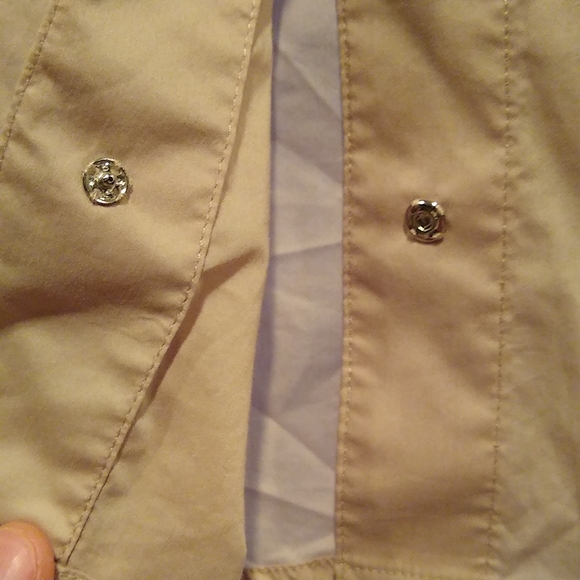 Tahari short sleeve cotton top, Tan, Brown, nwt, 6 - Picture 3 of 11